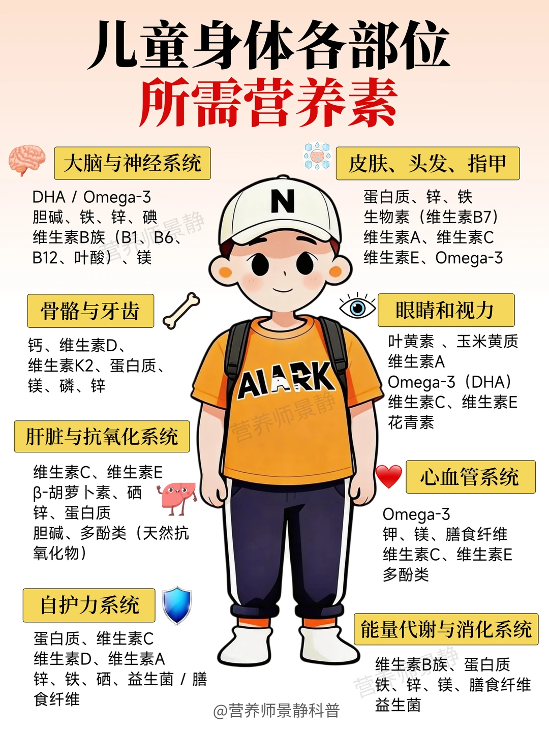 儿童青少年身体各部位所需营养素｜超全解析