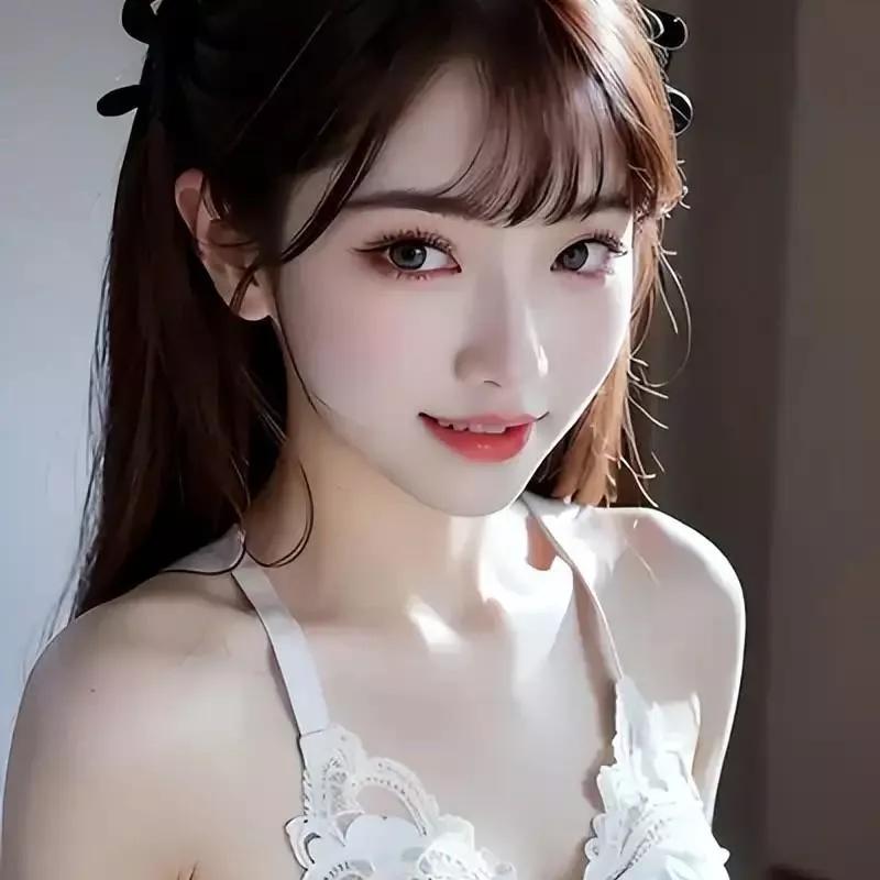 甜美少女，纯白连衣裙，温柔微笑阳光白裙少女温柔白裙少女白裙少女感温柔蓝裙少