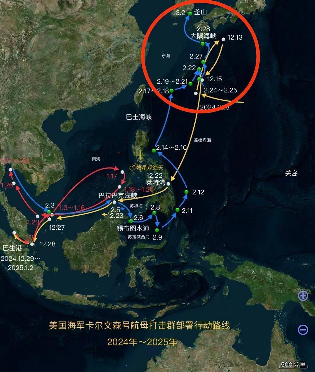 美核航母到韩国后惊魂未定，被东大舰机一路狂追，怎么甩也甩不掉3日，美军部署在