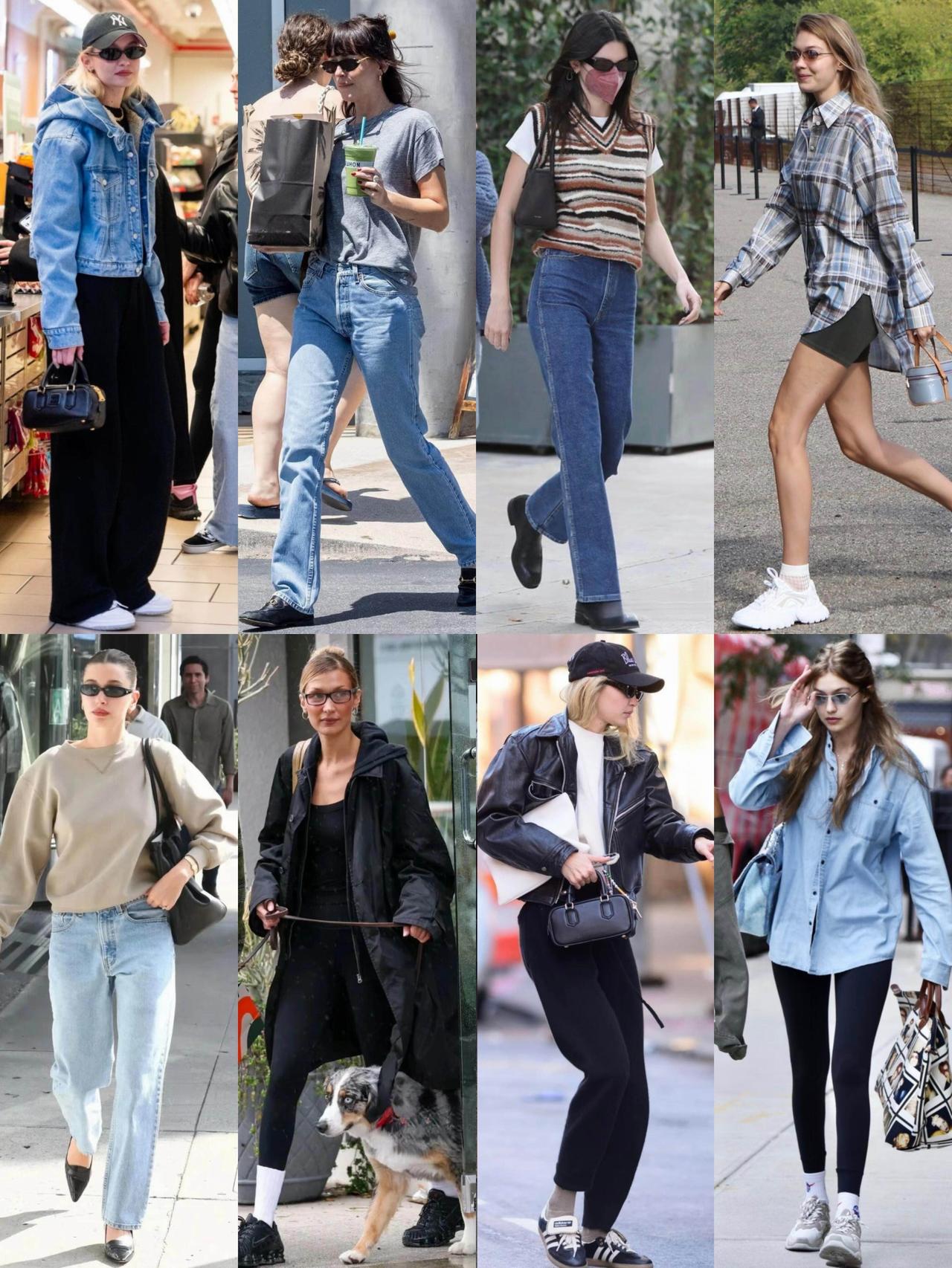 简约松弛的欧美街拍，基础款也能穿出好气质！白T、牛仔、衬衫和黑色单品被明星们玩出