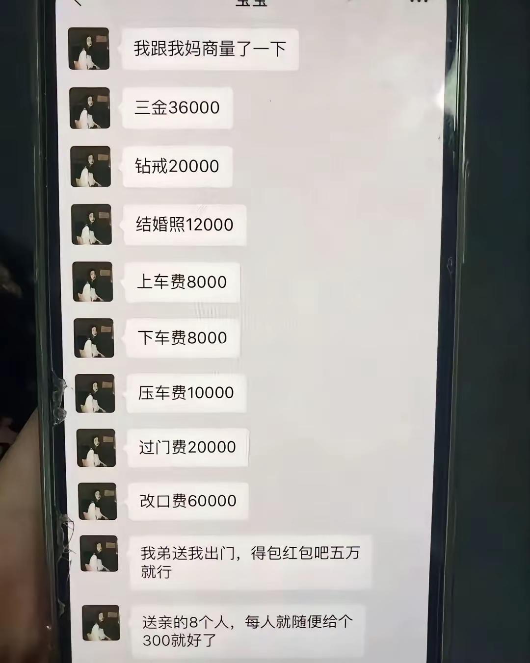 算一下一共多少钱，这婚还能结不？