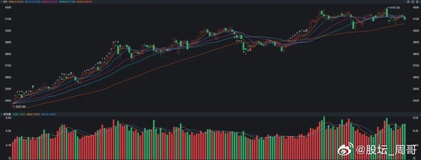 去年指数上了4000点之后，大哥持续的护盘，让指数在4000点之上维持了整整2个