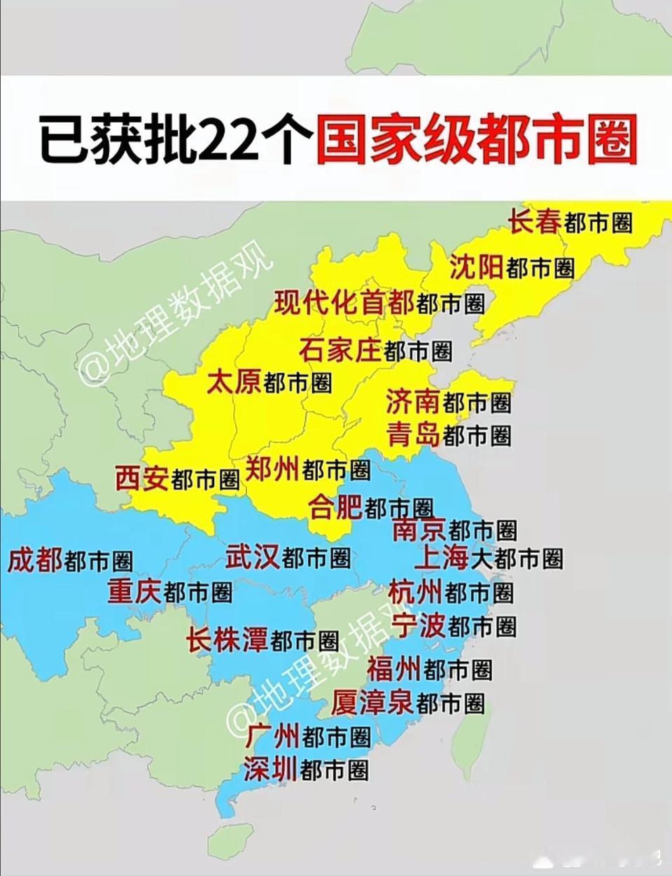 江西再不发展南昌都市圈，就和周边格格不入了！从目前已经发布的22个国家级都市