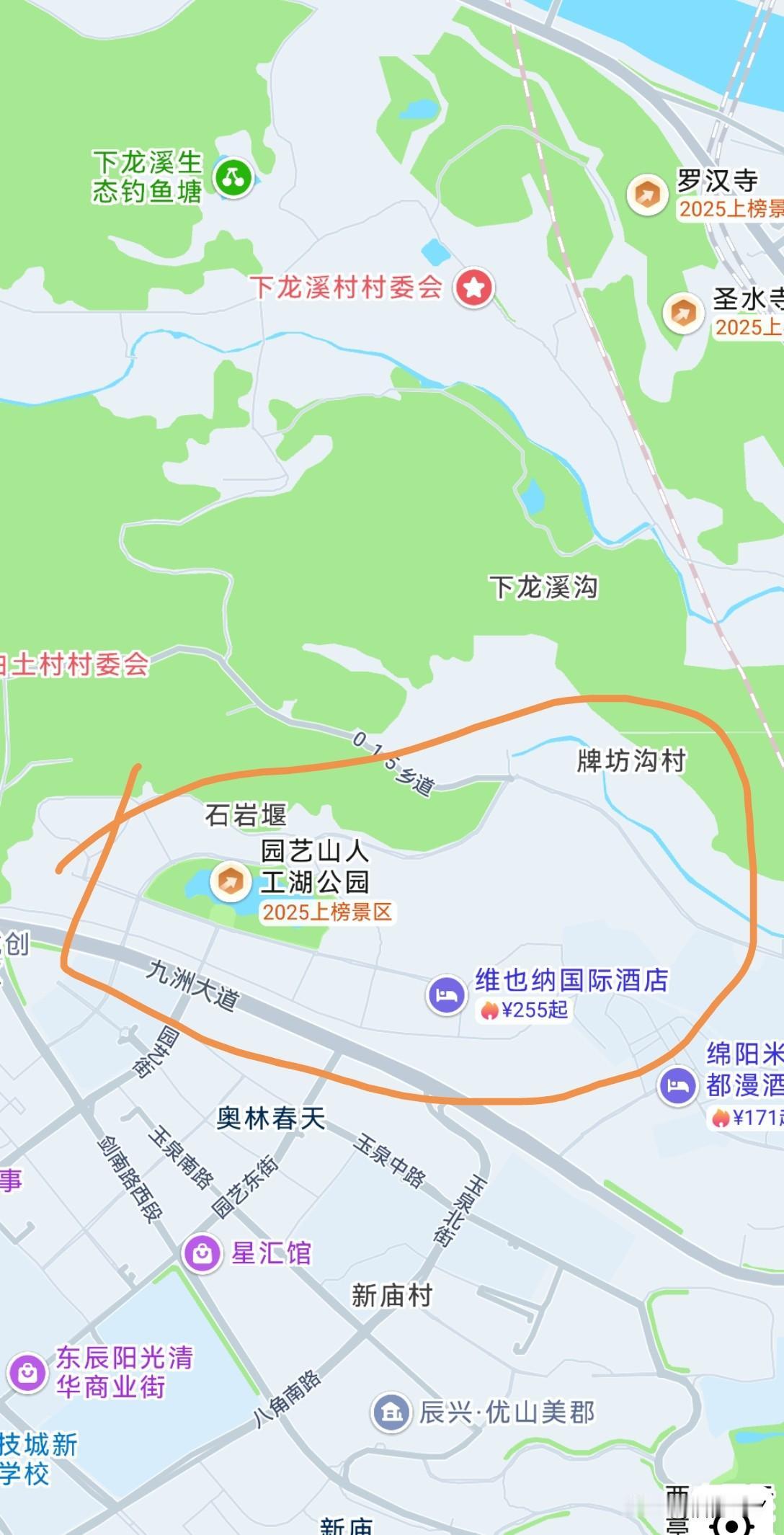 观山湖畔楼盘逆势上涨的消息，把绵阳人的关注点又拉回到园艺山人工湖片区附近，有人甚