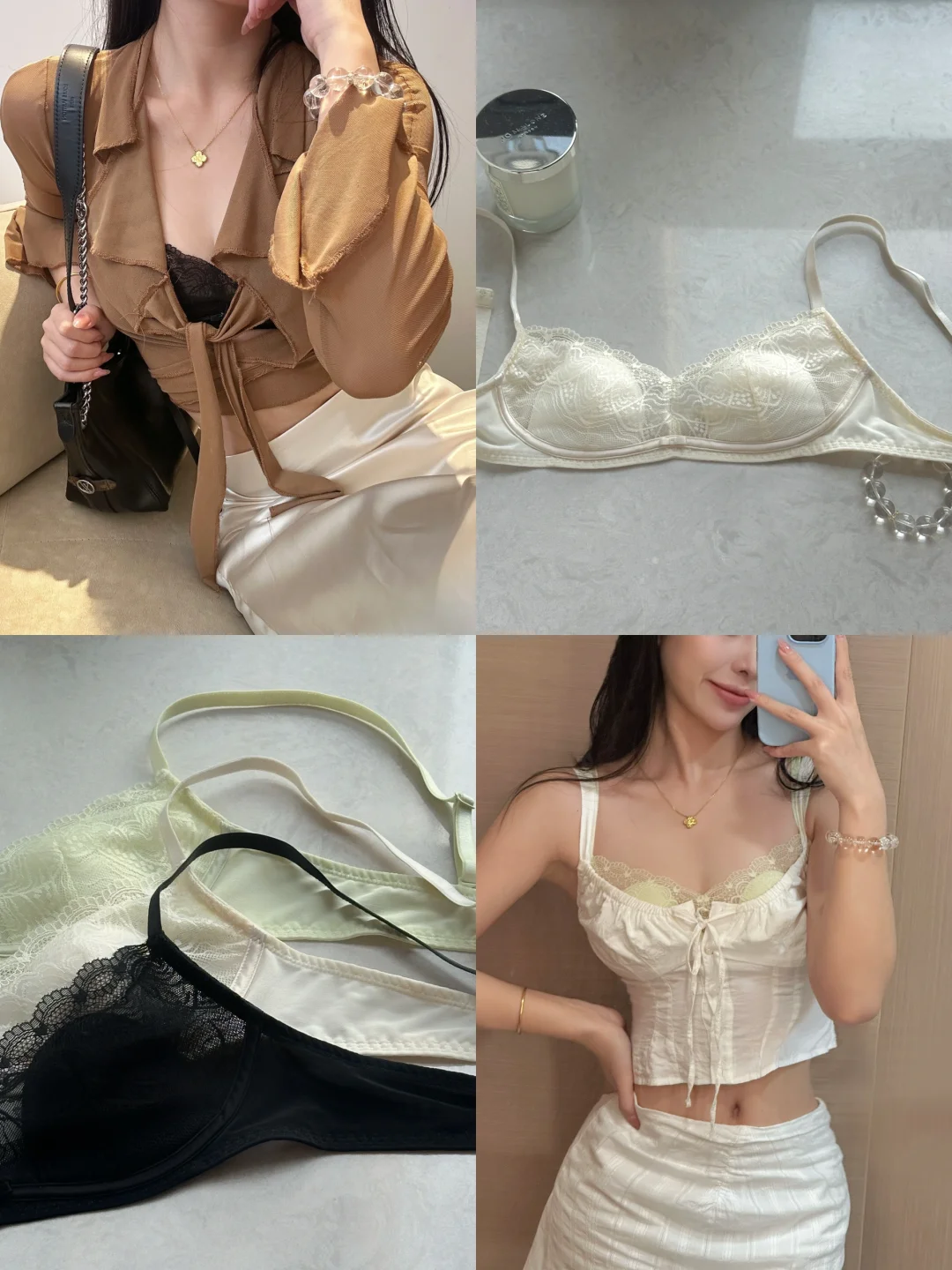 夏日叠穿心机👙蕾丝内衣的极致浪漫