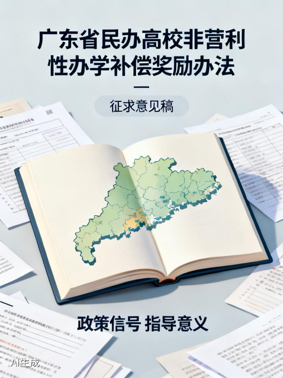 近日，广东省出台《广东省现有民办高校选择非营利性办学补偿奖励办法（征求意见稿）》