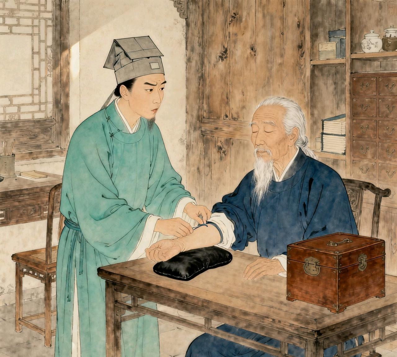 嘉靖年间有个郎中，给一位老者把脉。然而，在把脉过程中，郎中奇怪地发现，老者脉象奇
