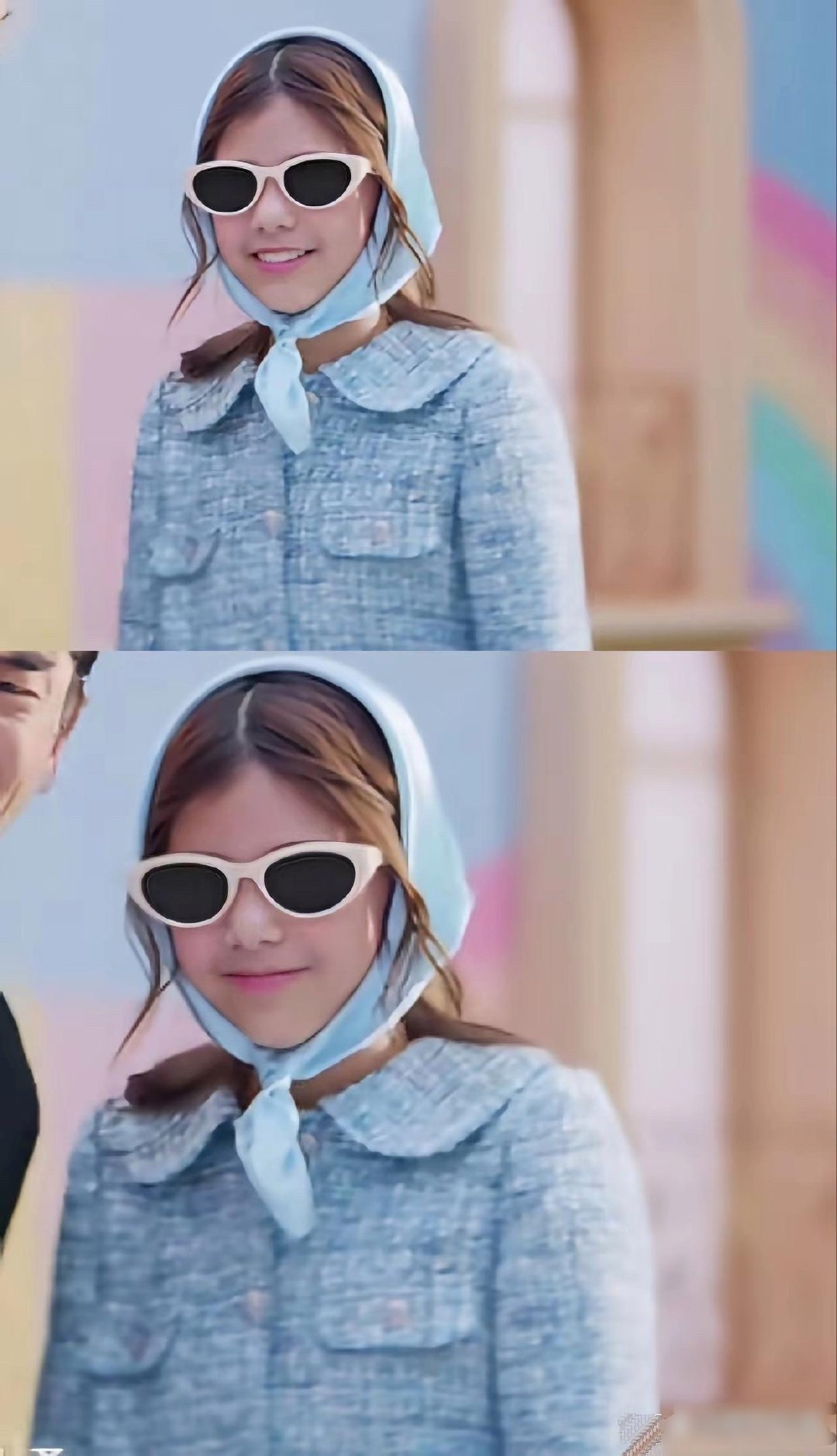 周杰伦《女儿殿下》他让两个女儿带墨镜出镜，可以看出孩子们很有国外孩子的感觉，不像周杰伦，更像昆凌。​