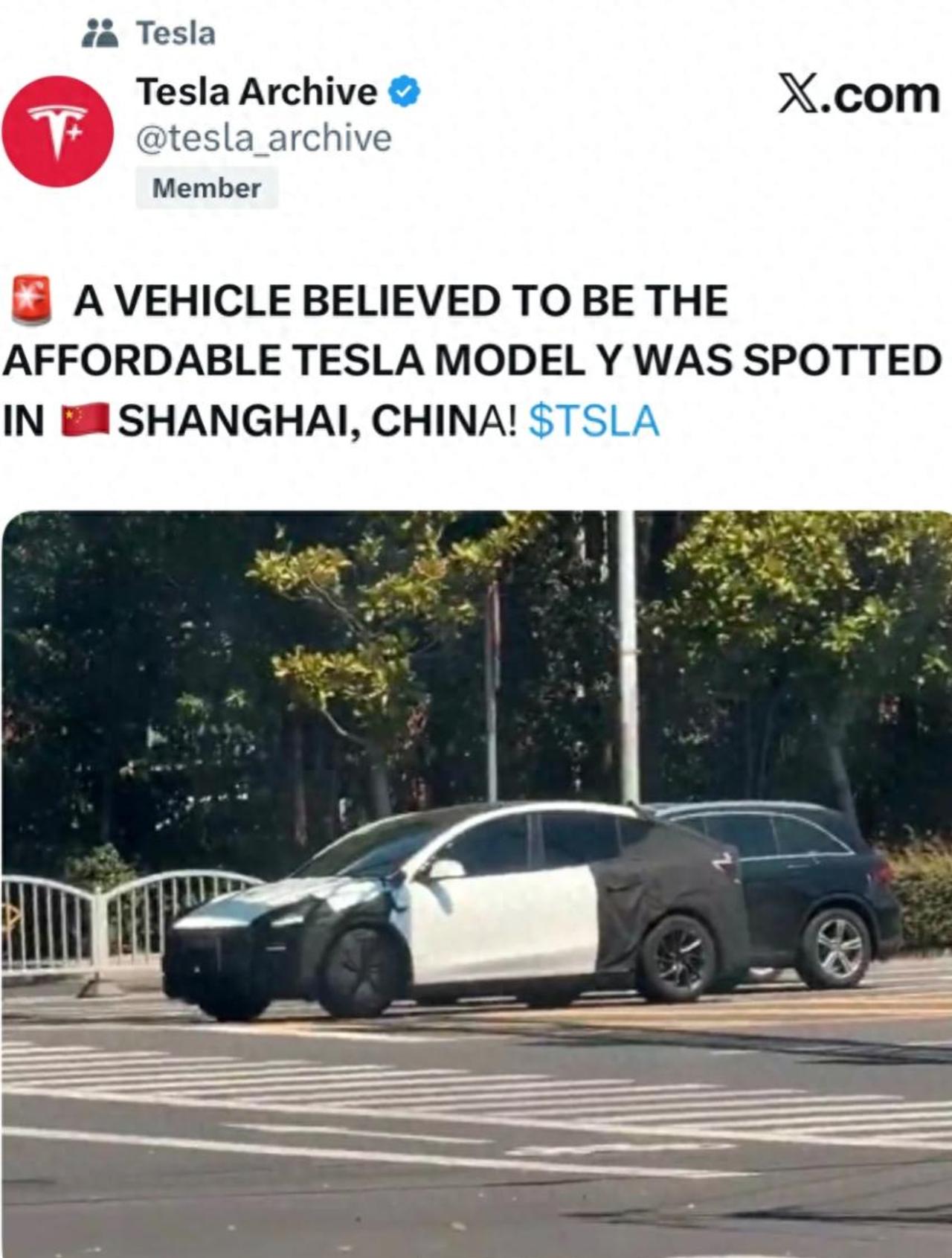 丐版特斯拉modelY谍照测试车现身上海街头，这款车到底有多“丐”呢？从报道