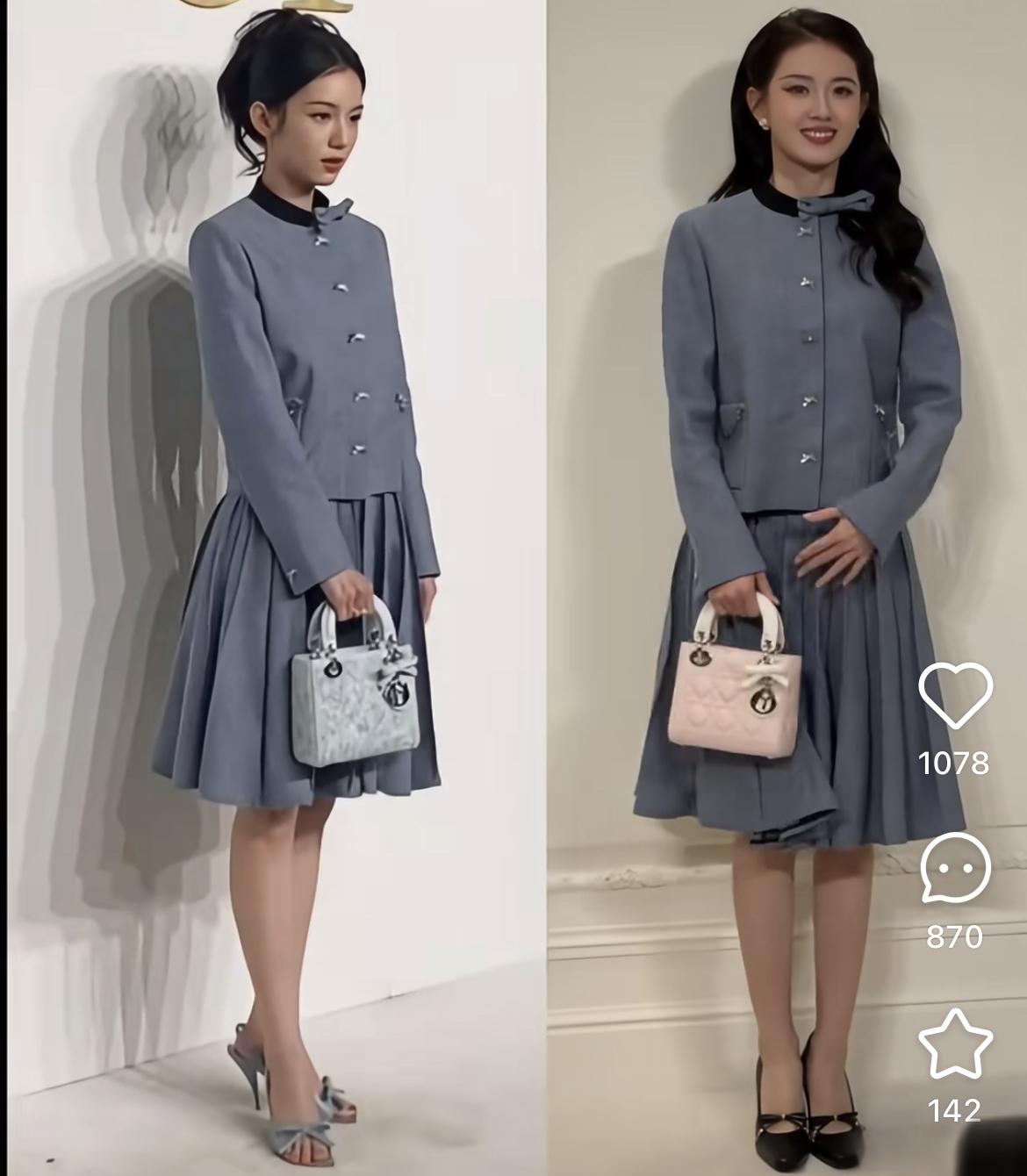 撞衫不可怕，谁丑谁尴尬，郭宇欣第一次参加迪奥线下活动，竟然和周也上个月活