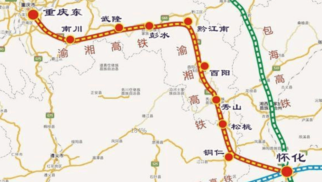 渝湘高铁规划图