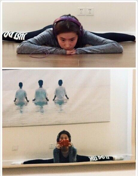 一些健身和练功的刘亦菲～🧘