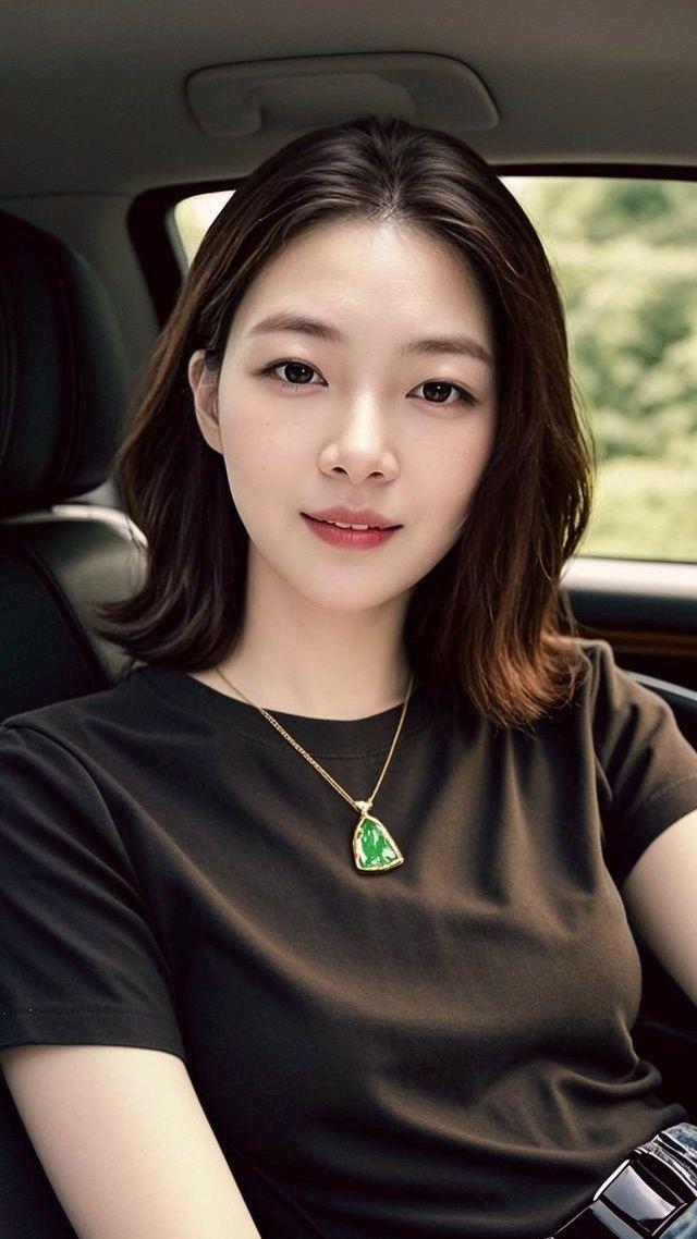 AI知性车内佳人甜美女孩颜值巅峰肤白貌美气质这一块拿捏死死的