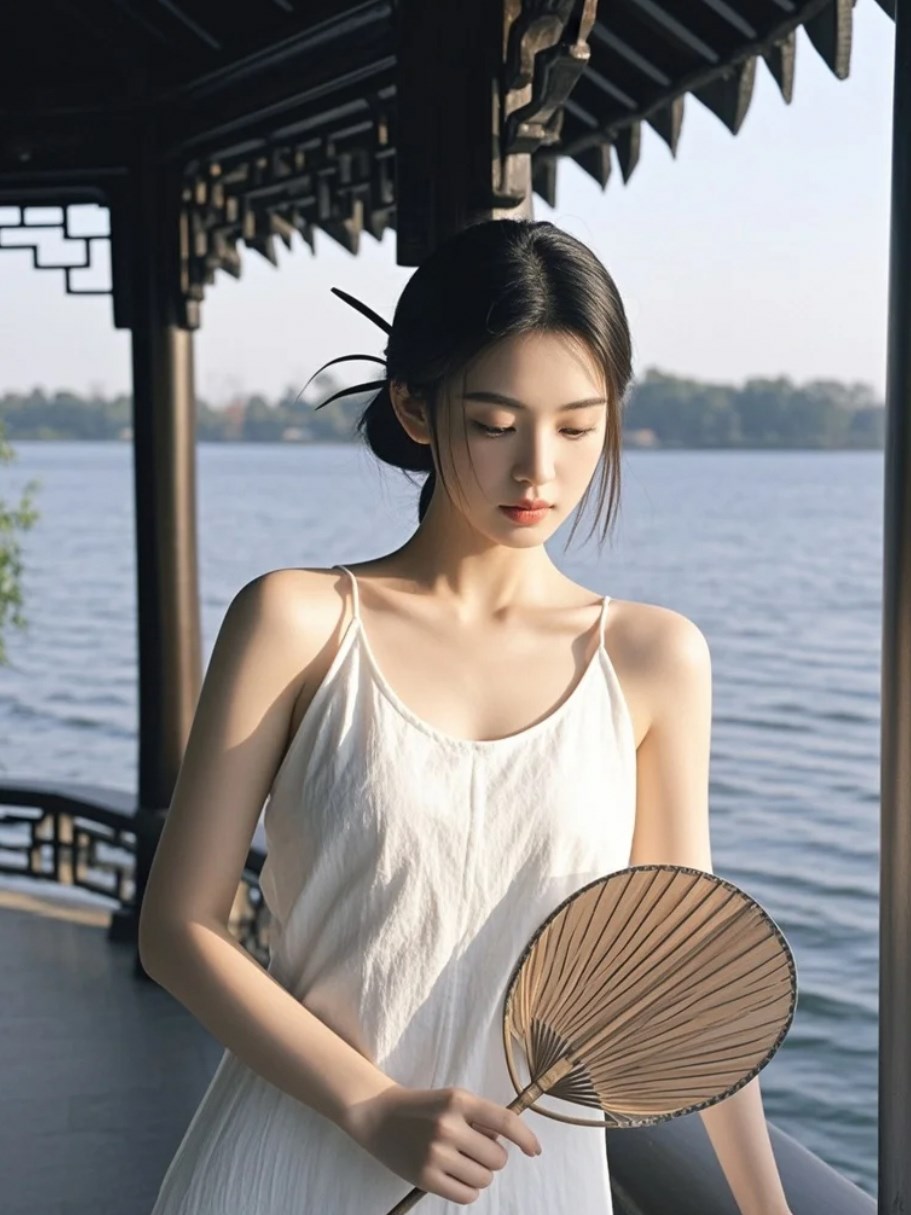 撩动风的动作，比景色还动人