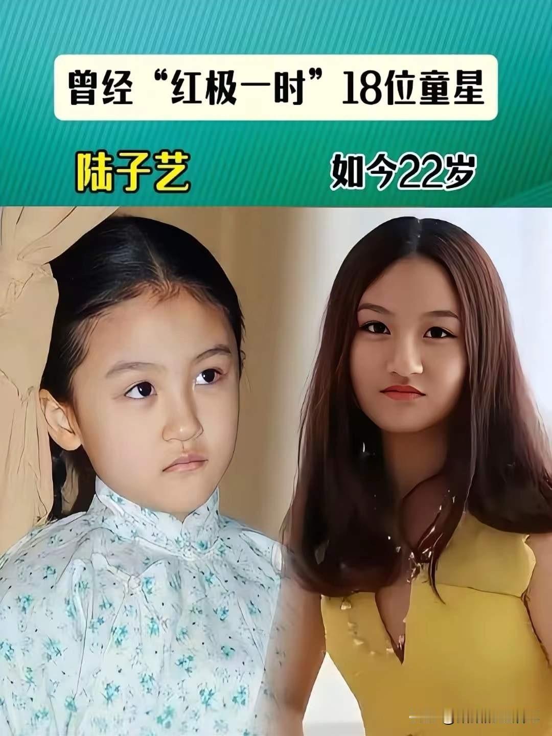 赵新培，长大了名气不如小时候。陆子艺，长大了名气不如小时候。谢苗，长大了名气