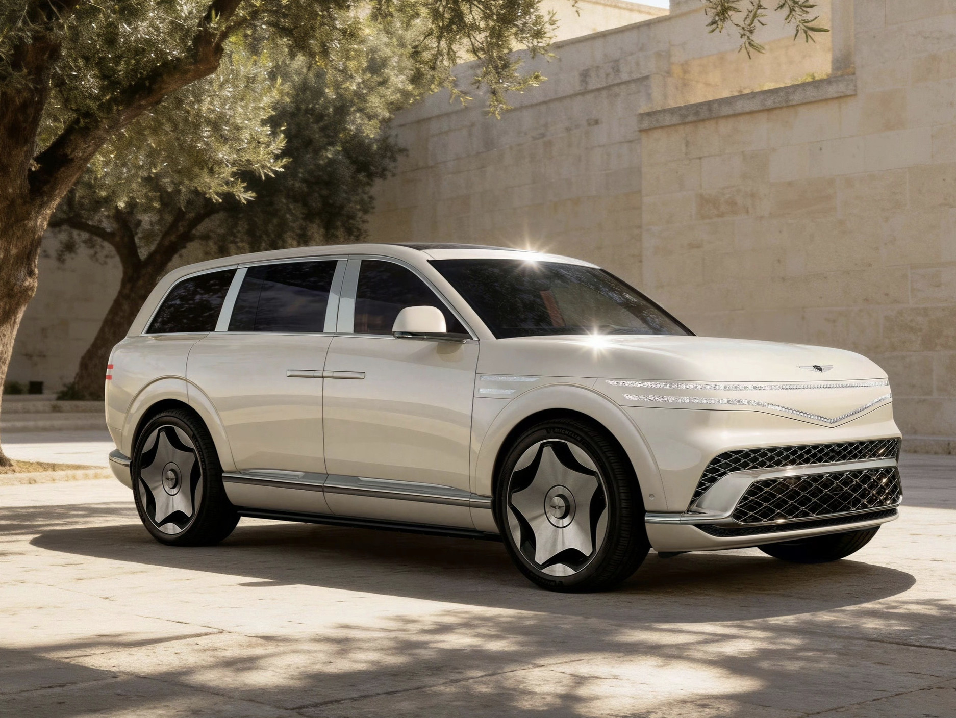 捷尼赛思GV90量产版正式发布，定位全尺寸纯电SUV。量产版外观延续Neolun