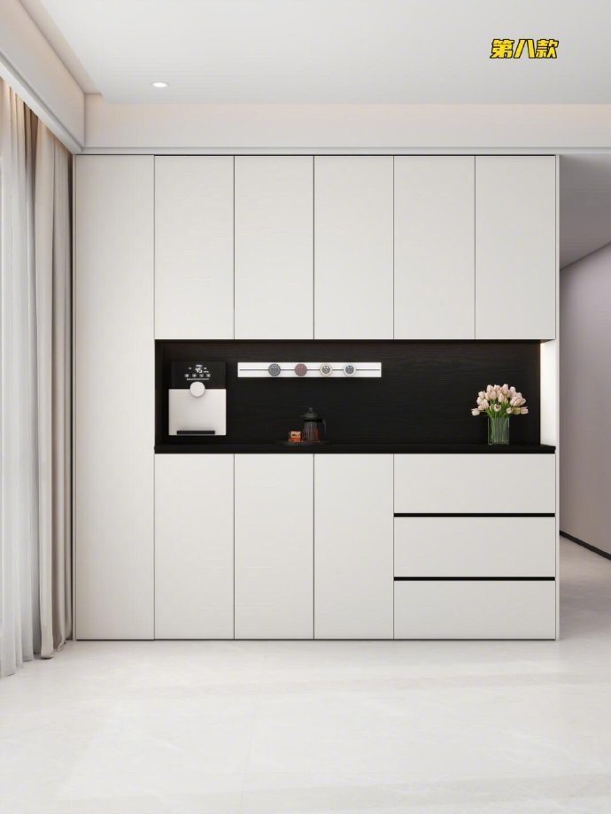 餐边柜长2.5米，这9款设计你们喜欢哪一款？