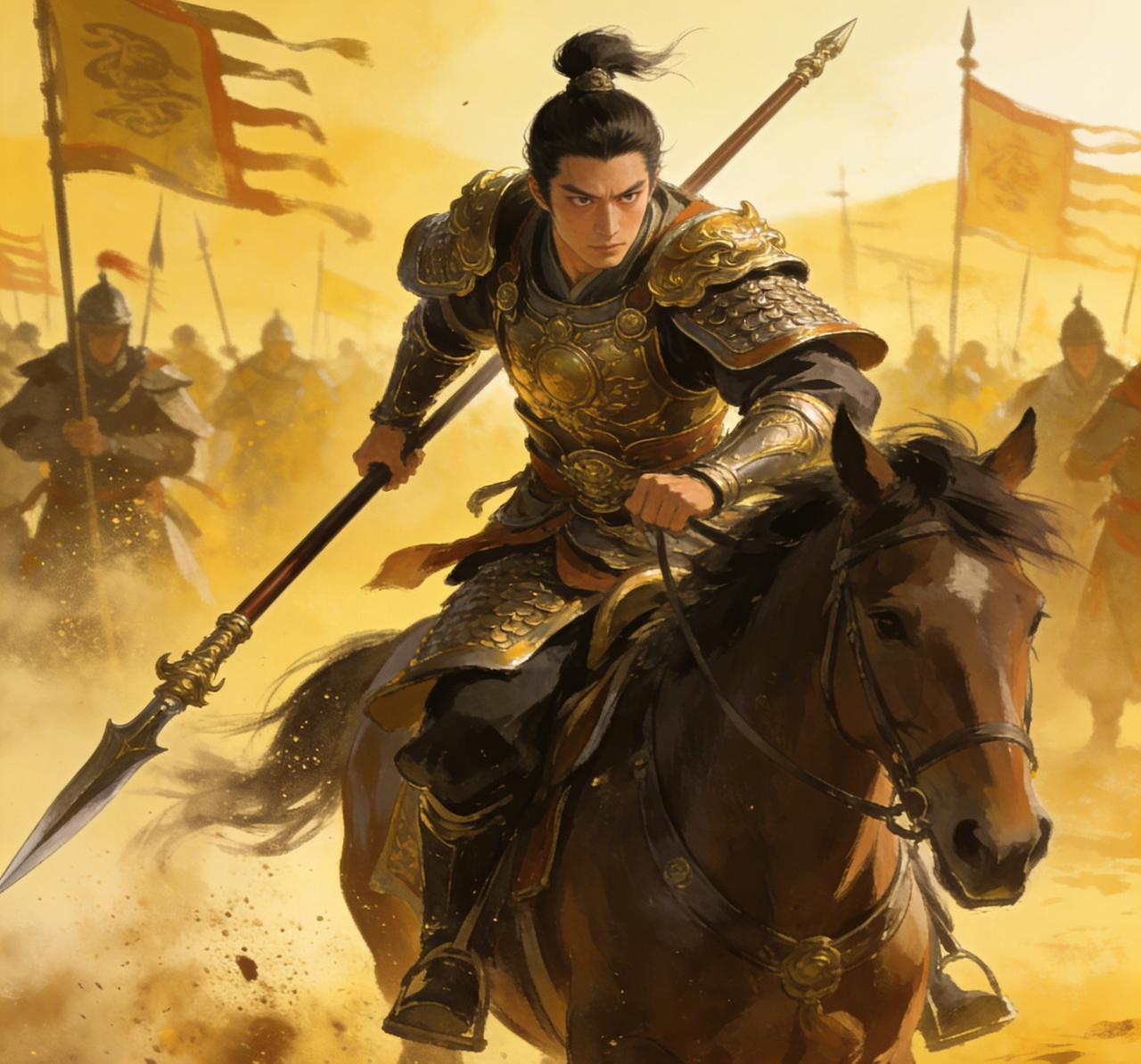 寿春城外，文鸯连挑十几员魏将，说：“我比当年的赵云如何？”这时，一将挺枪杀来：“
