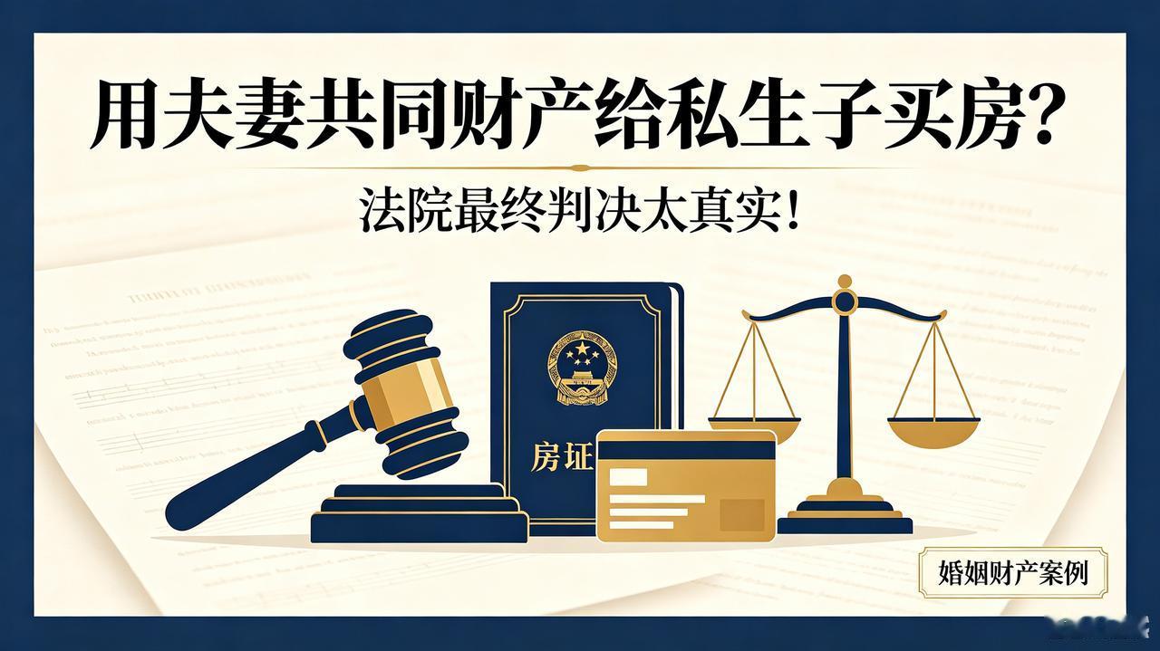 用夫妻共同财产给私生子买房？法院最终判决太真实！男子婚内偷偷拿出200万，