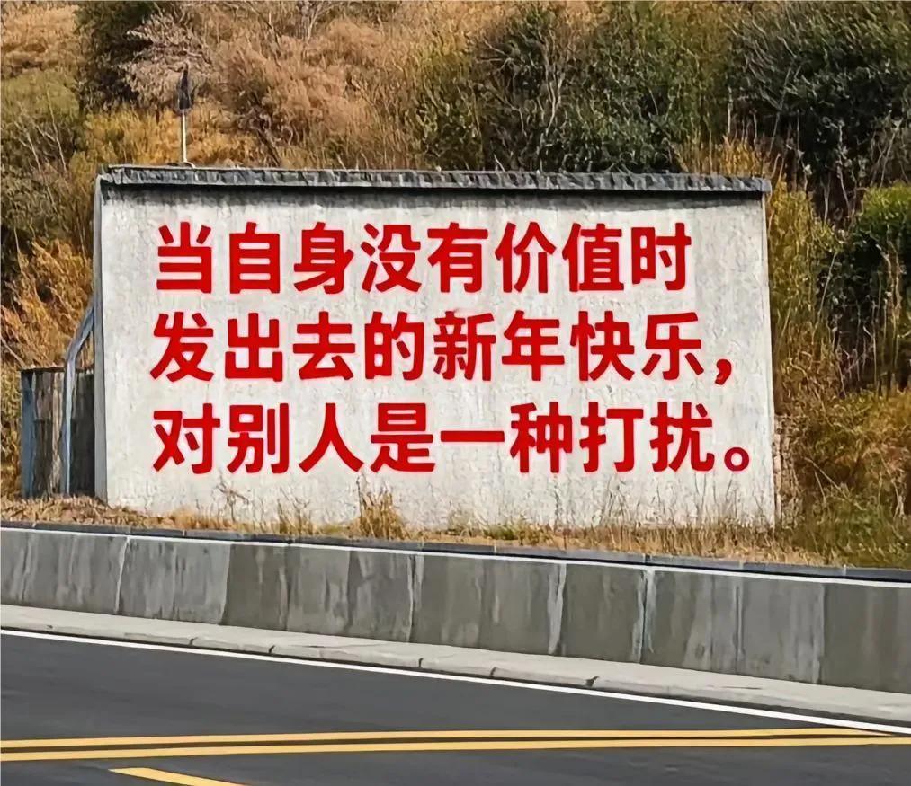 “当自身没有价值时，发出去的新年快乐，对别人是一种打扰。”我不知道这句话，对