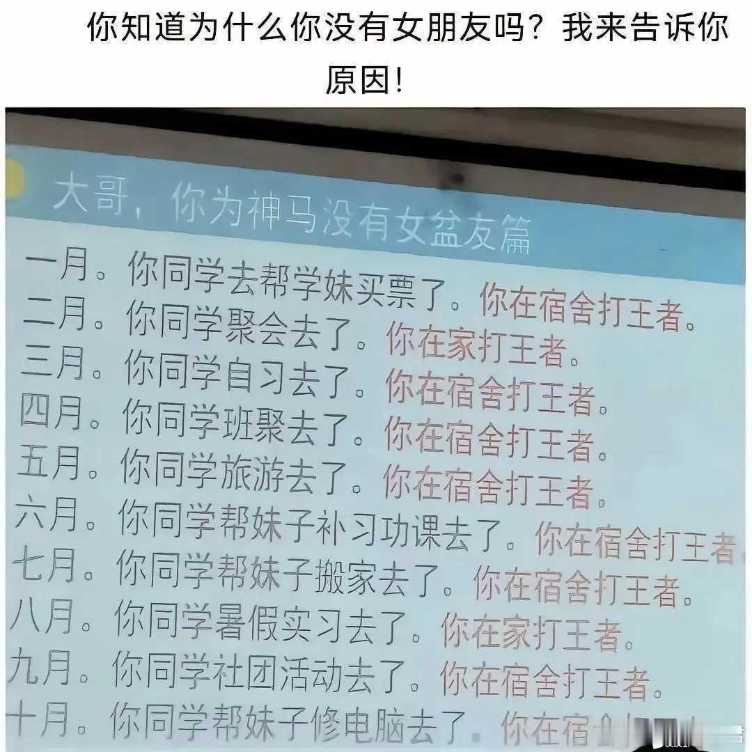 你知道为什么你没有女朋友吗？​​​