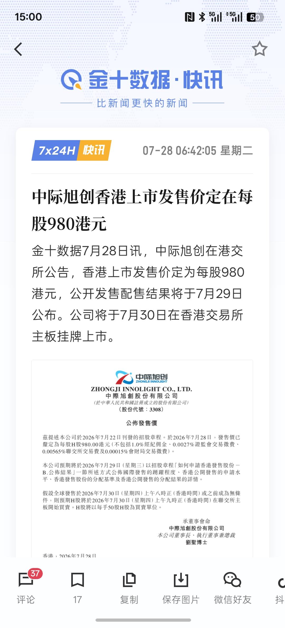 中际旭创香港上市发售价定在每股980港元，发行价那么高，准备接飞刀，这是暴富吗？