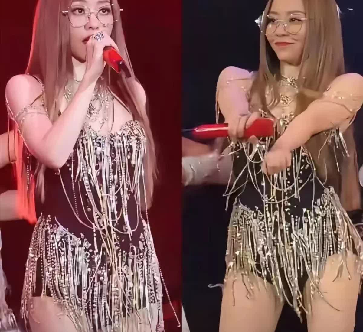 她！一个长达20年的歌坛女神的圣洁形象“瞬间崩塌”！一身的比基尼麦穗装，一副金丝