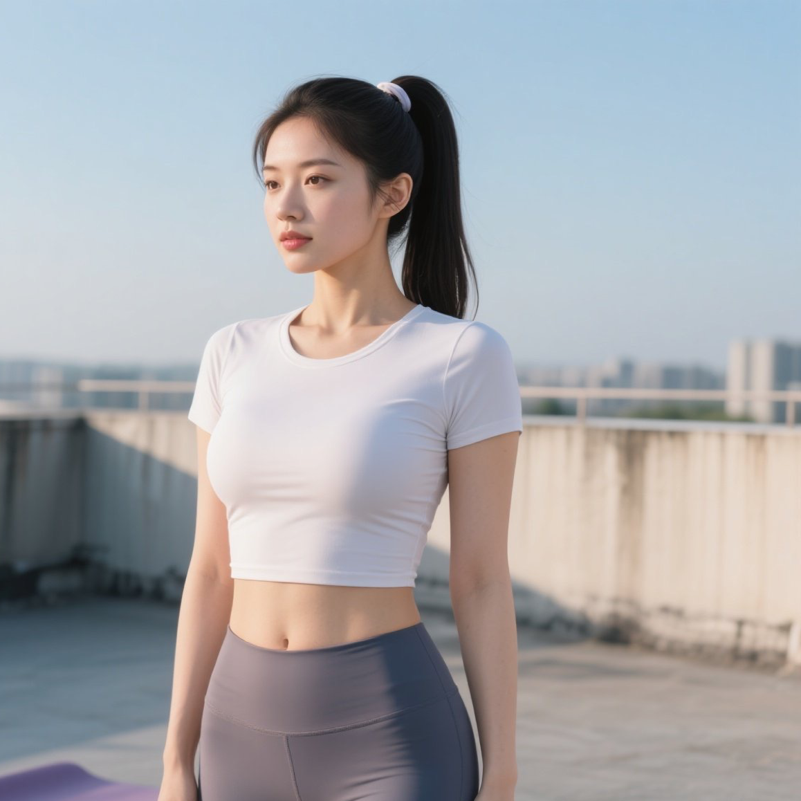 都市丽人高空瑜伽这身材是上天精心雕刻