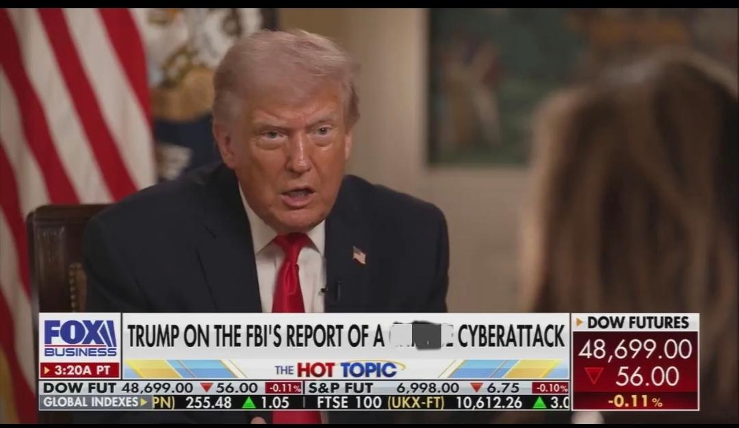 特朗普今晚（北京时间4月15日晚）接受福克斯采访时表示：“网络攻击这种事，我们对