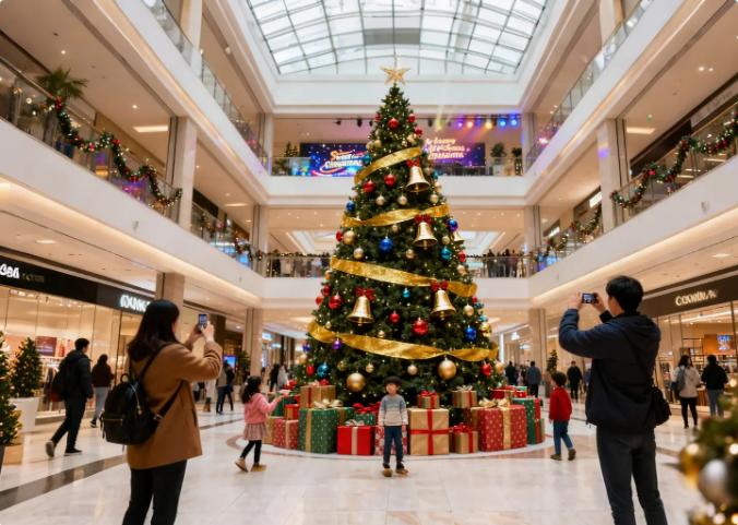 今年圣诞节，街头没了往年的彩灯长龙，商场圣诞树缩在角落积灰，连朋友圈都少见“平安