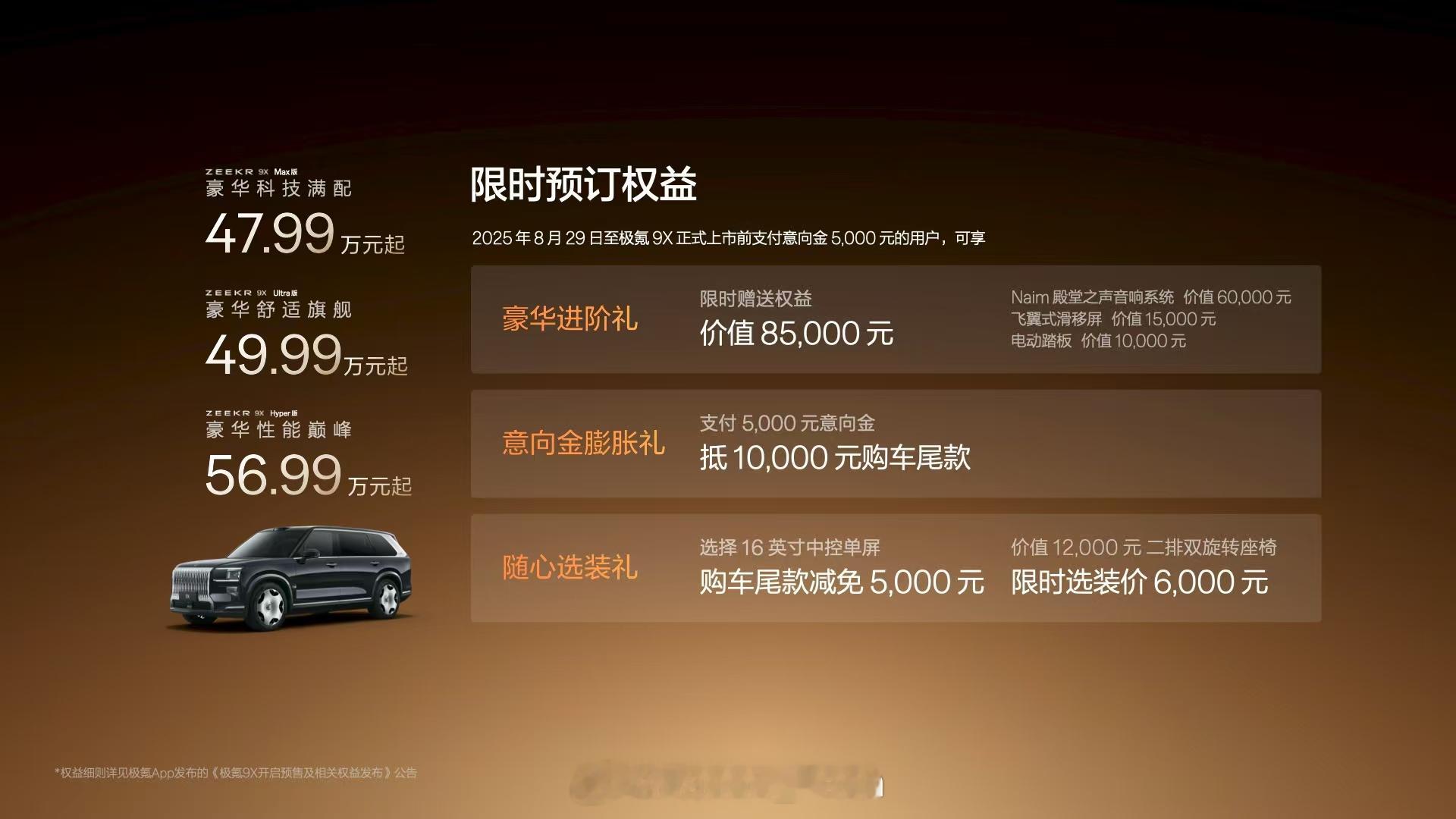 很惊喜[跪了]极氪9X这次真的诚意满满了好吧，47.99w起，真的物有所值了[酷
