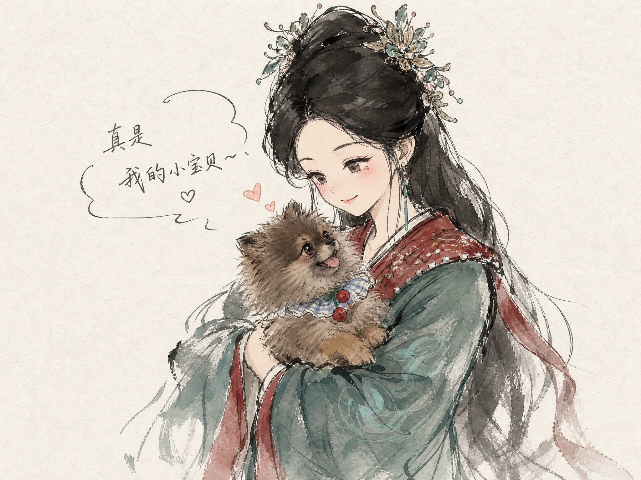 彭小苒冯喵君有四只猫；朝无念有一只狗；四肥猫VS一奶狗这一回合冯喵君儿赢了。彭