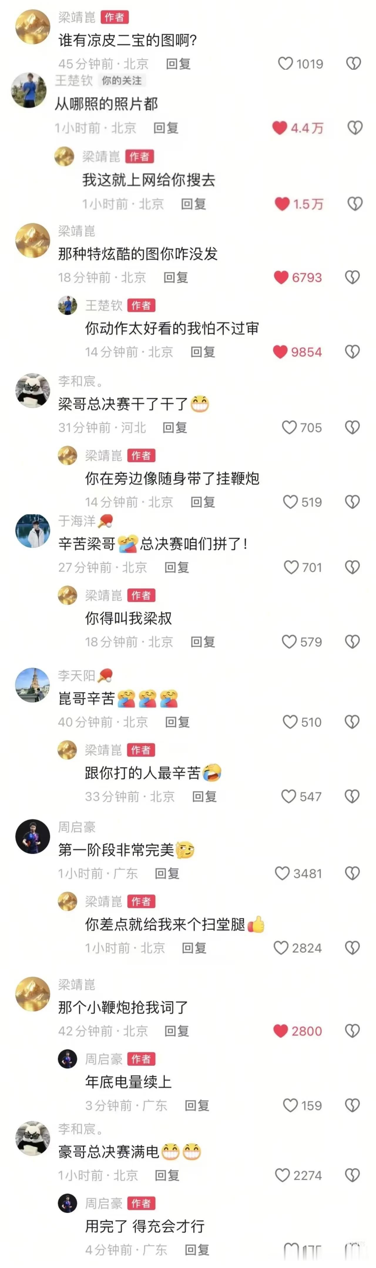 看来大胖今天发文后就直接蹲守自己的评论区了吧，哈哈哈！乒超暂时告一段落，但是