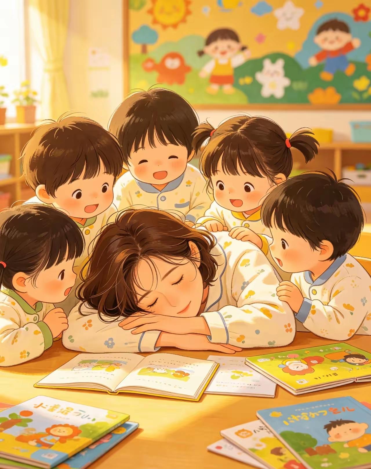 西安一所幼儿园的暖心一幕火了，真是太感动了！4月16日午睡时，陈老师因连日筹备活