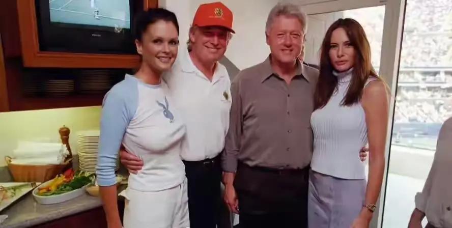 那个时候梅拉尼娅还不是特朗普的，被克林顿揽入怀中。特朗普应该是第二段婚内与澳大利