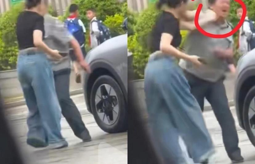 女司机挑衅遭掌掴，霸道行径终付代价福建三明有一女司机，将车停在学校
