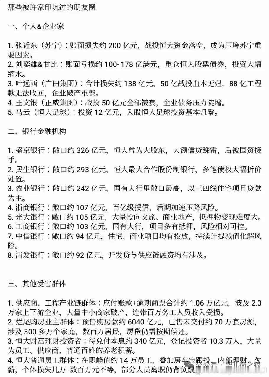 网传：那些年，许家印坑过的朋友圈​​​