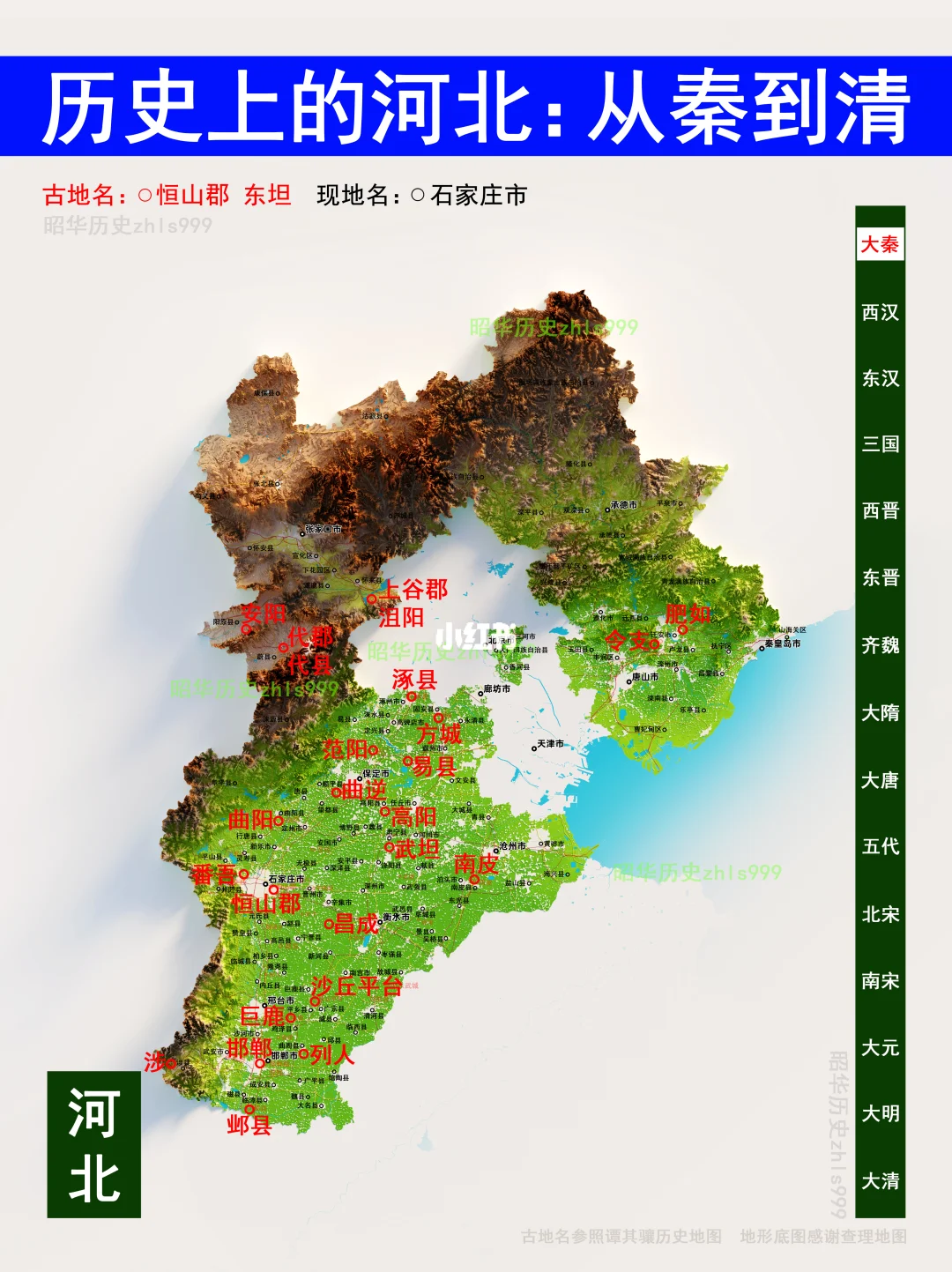 河北各朝代古今地名对照