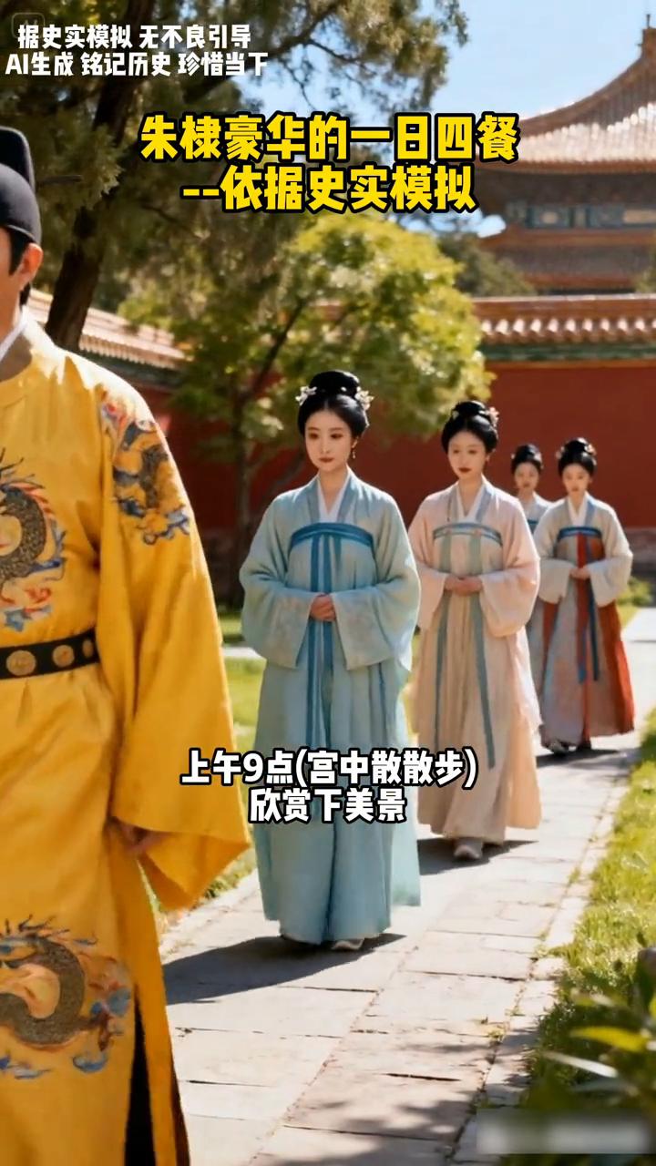 朱棣豪华一日三餐吃些什么？朱棣豪华的一日四餐：·早上7点(面和众多小炒)，烦