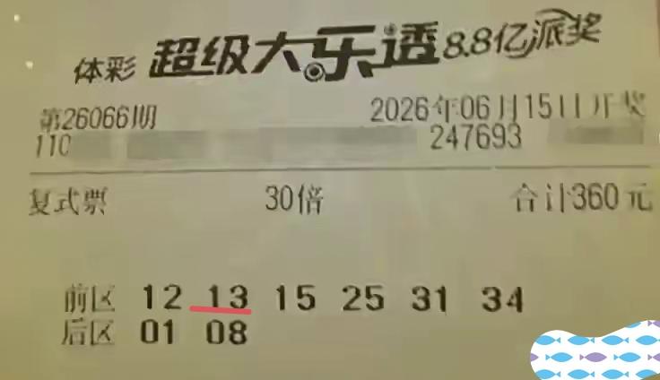 死不悔改的想法，在这张彩票上体现的淋漓尽致。这是一张每期必打的小复式体彩超级大