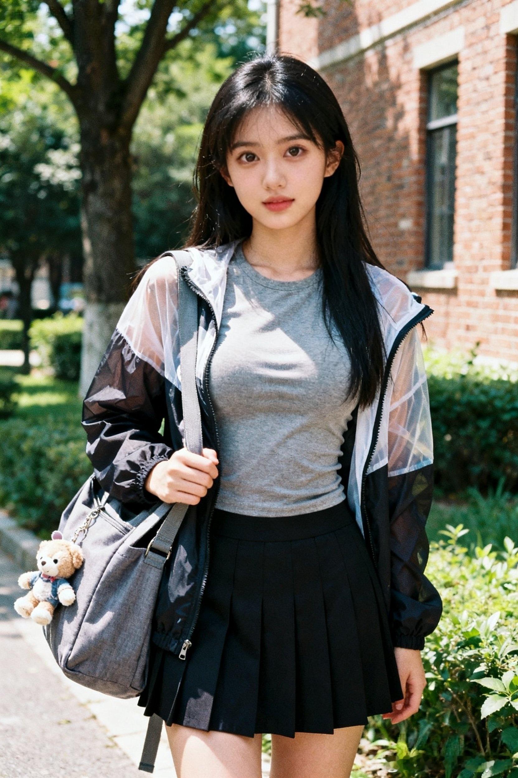 小熊更可爱，是不是呀？我说的是挂在包包上的那个小熊​​​