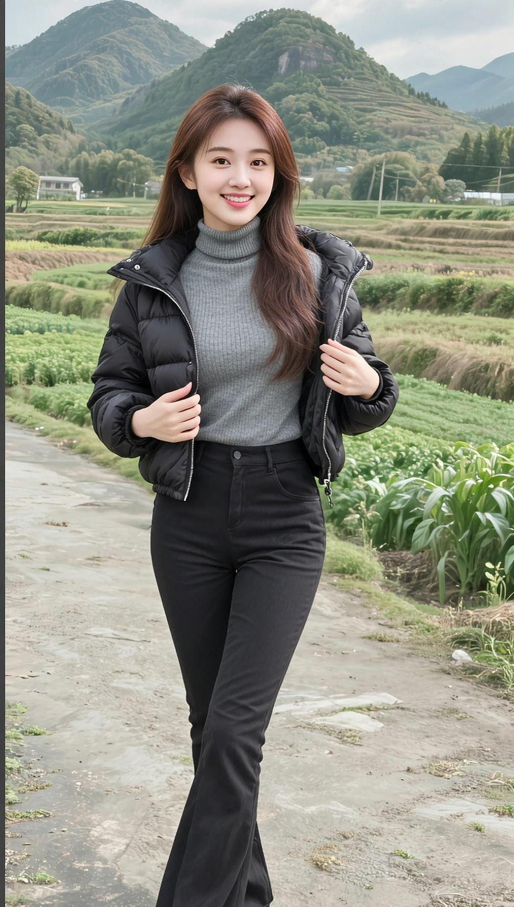 田园美女随拍抖音ai创作美女