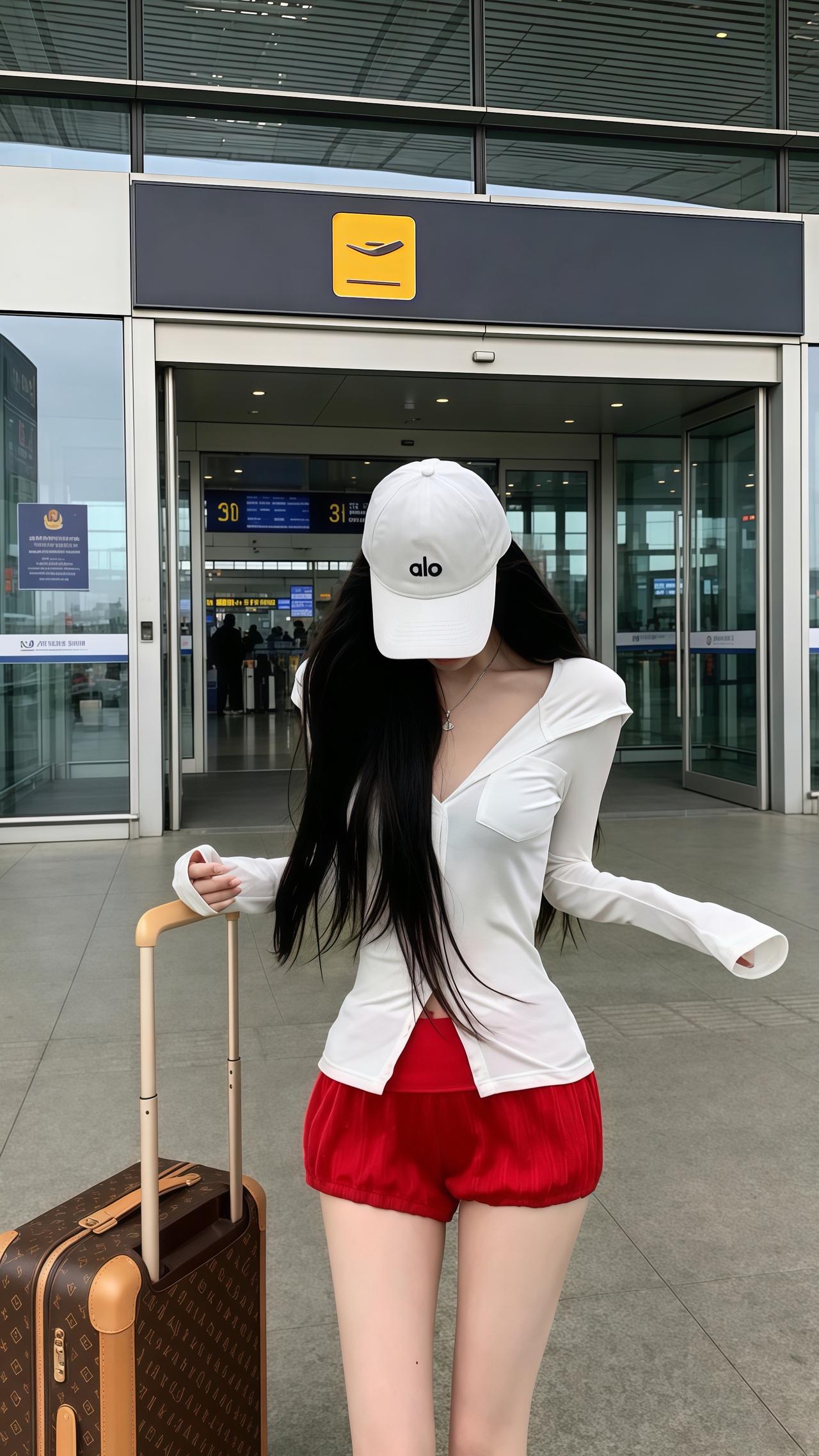 所以见人不如健身机场辣妹穿搭