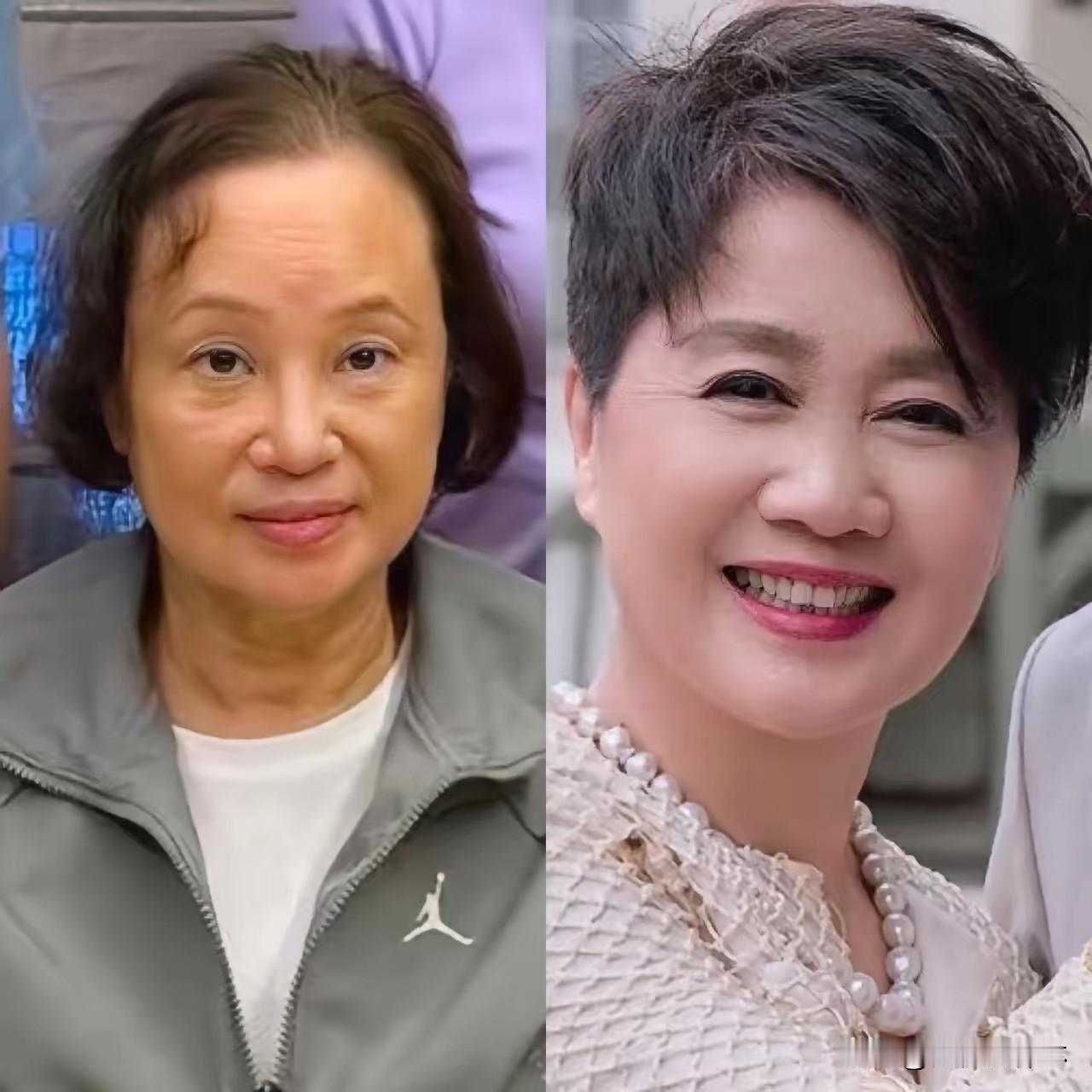 同样是赌王的太太，三太陈婉珍72岁需要人搀扶走路，四太梁安琪66岁还在跑商业