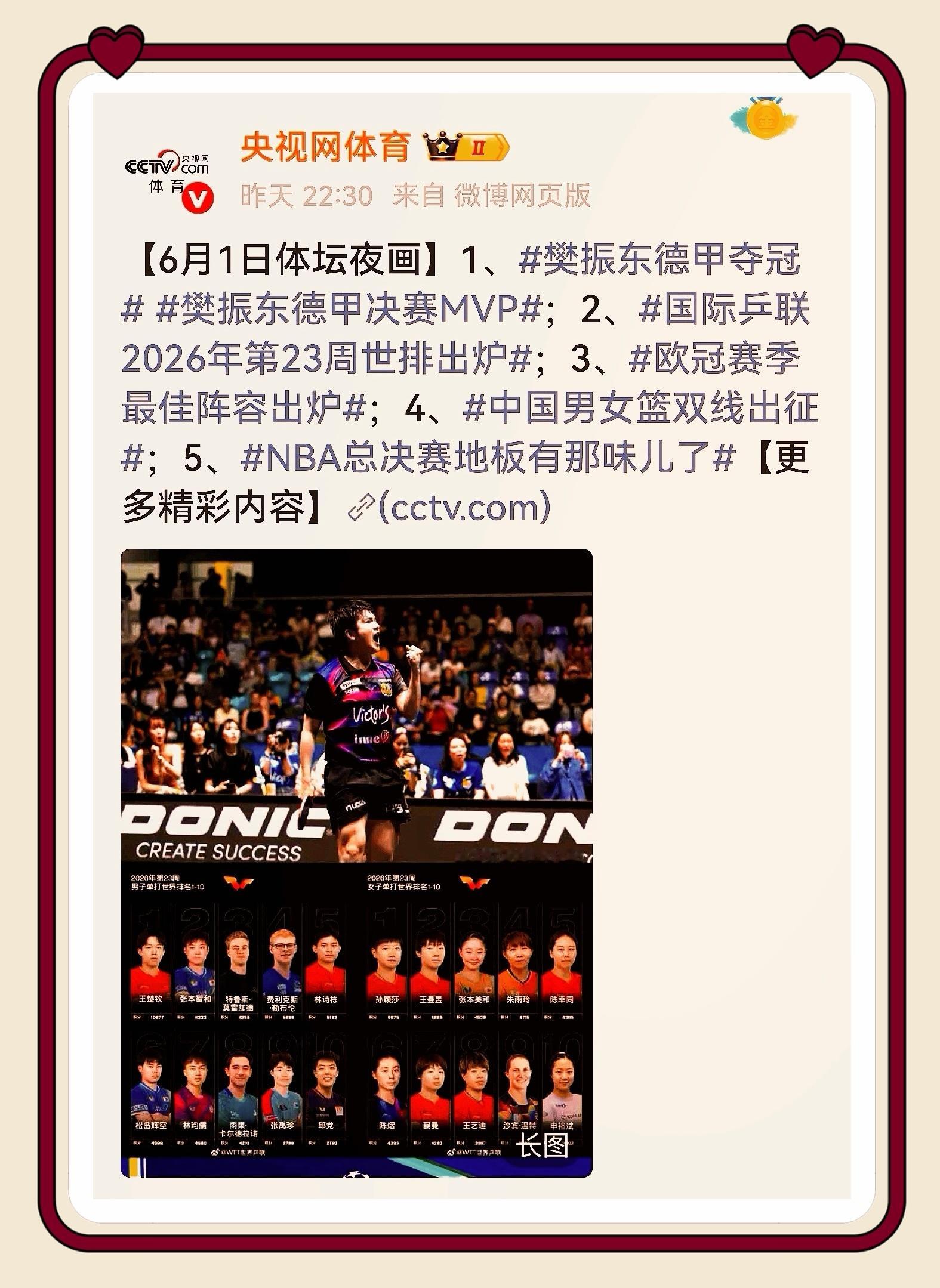 无世排小将，双足却踏在国际乒联前十之上——央视网体育深夜发图意味深长，恰似用一种
