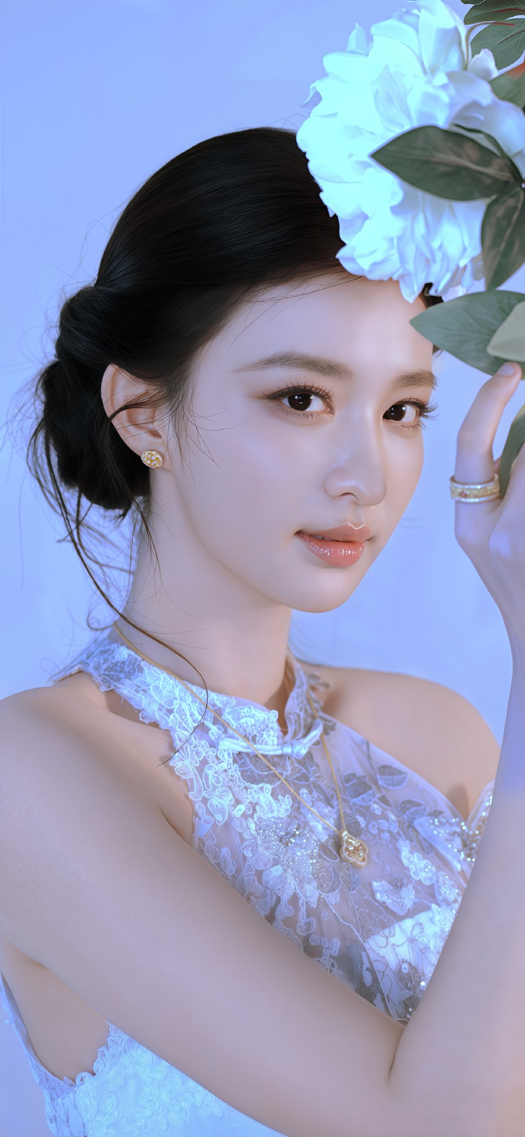 王楚然旗袍壁纸更新温婉如玉的东方美人人间富贵花具象化了​