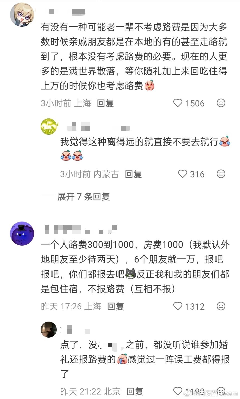 “婚礼路费报销，合理吗？”