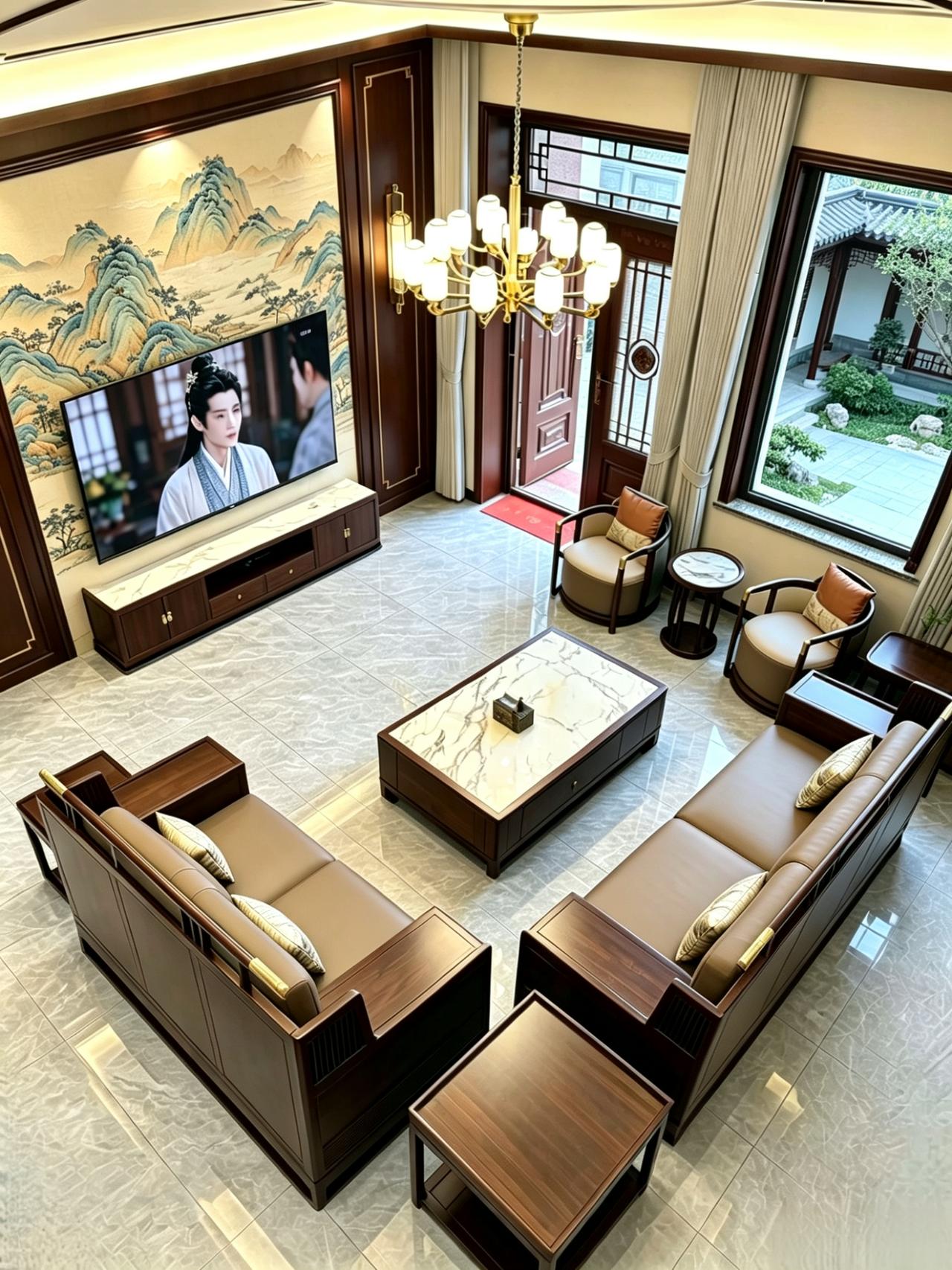 新中式风格沙发新中式家具全屋定制家具实木家具客厅搭配