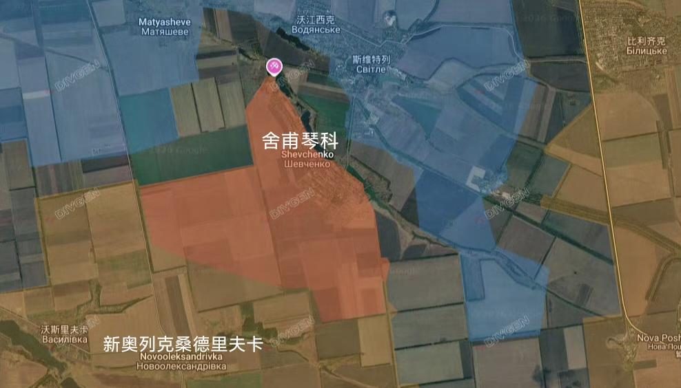 俄军中部集群在多布罗皮利亚南部取得重大进展，占领了舍甫琴科，打穿了多布罗皮利亚乌