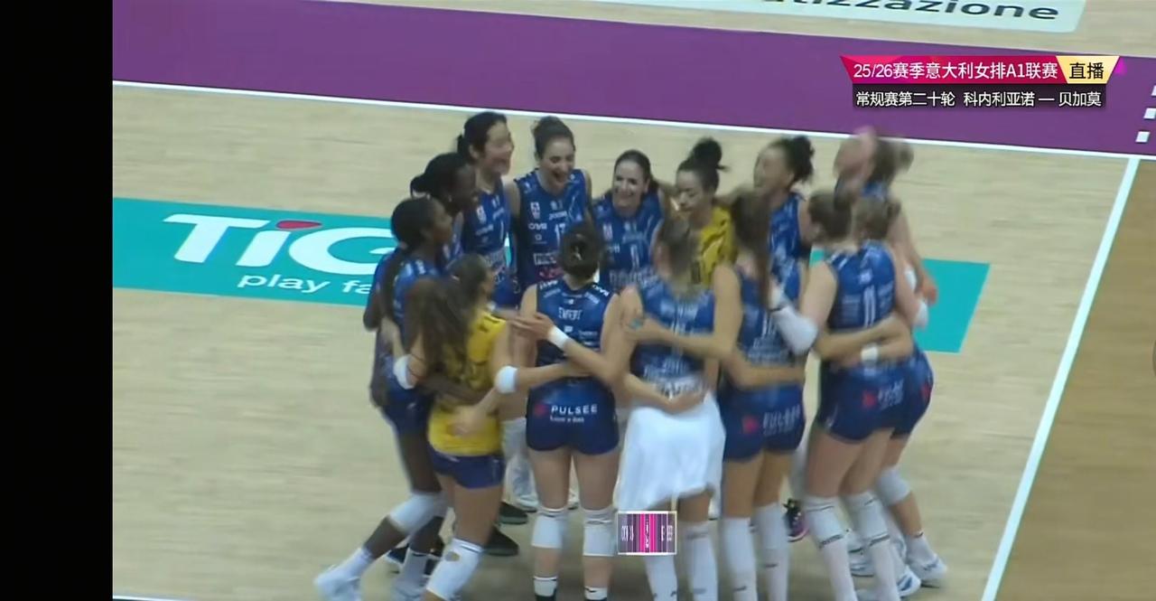 在今天凌晨结束的2025-2026赛季意甲女排联赛第20轮的一场比赛中，朱婷效力